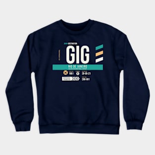 Rio de Janeiro (GIG) Airport Code Baggage Tag Crewneck Sweatshirt